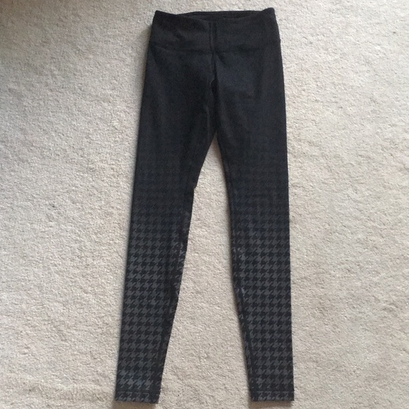 Lululemon Wunder Under Leggings Houndstooth Black Grey - Picture 1 of 3